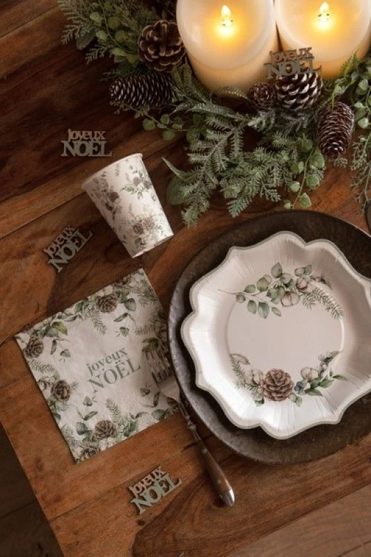 SANTEX 7696-10, Lot De 10 Gobelets Noël Hiver Végétal 4 SANTEX 7696-10, Lot De 10 Gobelets Noël Hiver Végétal – Image 2