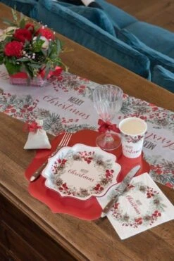 SANTEX 7685-7, Sachet De 20 Serviettes Noël Merry Christmas, Blanc/Rouge -Xmas Deco Shop 95 7684 1