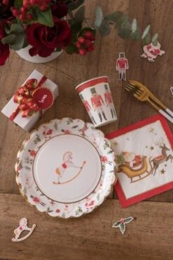 SANTEX 8217-99, Paquet De 10 Assiettes Noël Casse-Noisette Ø 22,5cm -Xmas Deco Shop 95 8217