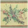 SANTEX 8274-103, Sachet De 10 Serviettes Noël Houx Scintillant 33x33cm Sauge -Xmas Deco Shop 95 8274 1