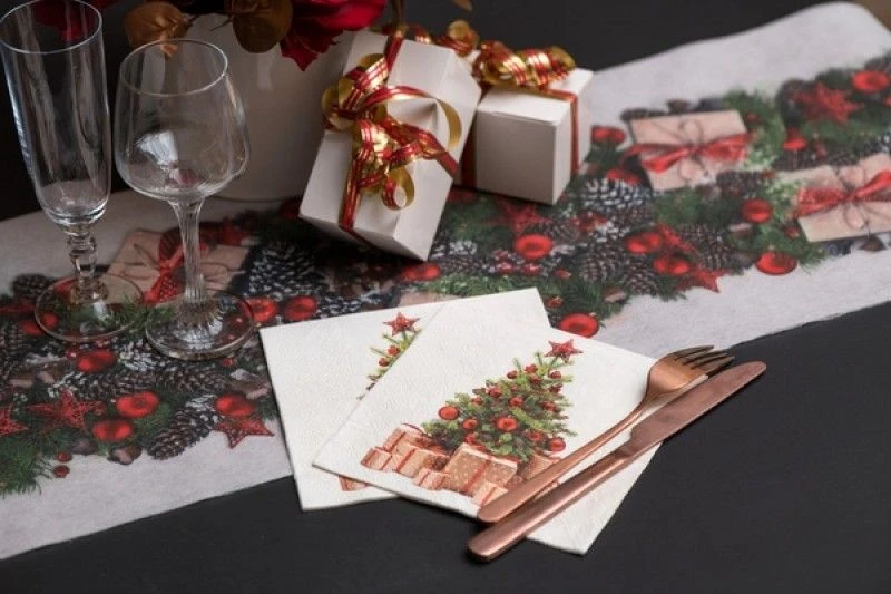 SANTEX 8282-7, Sachet De 20 Serviettes Noël Cadeaux, Rouge 5 SANTEX 8282-7, Sachet De 20 Serviettes Noël Cadeaux, Rouge – Image 3