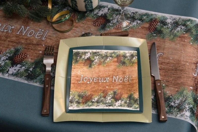 SANTEX 8086-99, Sachet De 20 Serviettes Noël Pommes De Pin 33x33cm 4 SANTEX 8086-99, Sachet De 20 Serviettes Noël Pommes De Pin 33x33cm – Image 2