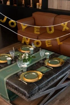 SANTEX 7732-3, Banderole Joyeux Noël 2,50 Mètres, Or -Xmas Deco Shop 98 7732