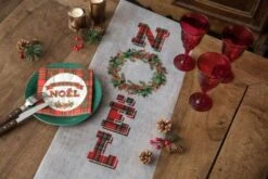 SANTEX 7785-99-30, Chemin De Table Noël Blanc/Tartan 5m -Xmas Deco Shop 98 7785