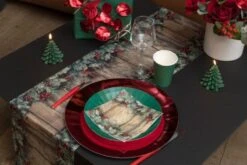 SANTEX 8287-26-30, Chemin De Table Noël Sapin Et Baies 2,50m -Xmas Deco Shop 98 8287