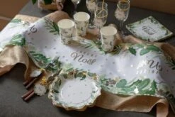 SANTEX 8193-3, Paquet De 10 Assiettes Noël Tradi 21cm, Blanc/or -Xmas Deco Shop 99 8193