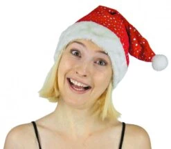 Party Pro 333931, Bonnet De Noël étoiles Scintillantes -Xmas Deco Shop bonnetscint 1