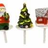 Lot De 3 Sujets Noël 6cm Sur Pique Pour Déco Bûche -Xmas Deco Shop dek0497 1 1