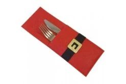 Porte-Couverts Ceinture Père Noël En Feutrine 25x10cm -Xmas Deco Shop dek0817 3