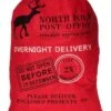 Hotte Père Noël Rouge Imprimée North Pole Post 65cm