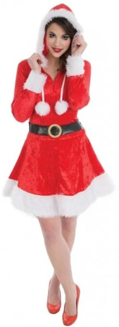 Chaks N1002T38, Déguisement Mère Noël Capuche Luxe, Adulte Taille S -Xmas Deco Shop n1002 4