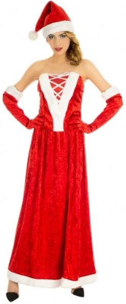 Chaks N1003T40, Déguisement Mère Noël Luxe Robe Longue Avec Mitaines Adulte, Taille M -Xmas Deco Shop n1003 3 1 2 1