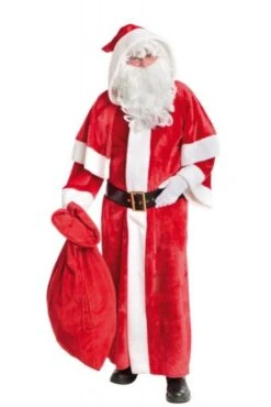Chaks N1012, Déguisement Père Noël Européen Luxe Long En PELUCHE, Adulte
