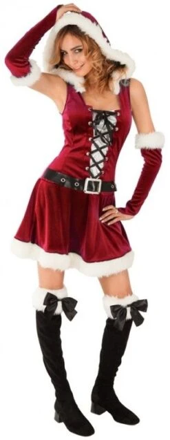 Chaks N1018S, Déguisement Elfe De Noël Femme Luxe ROUGE Adulte, Taille S