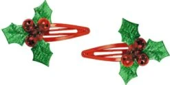Party Pro 913472, Set De Deux Barrettes Houx De Noël
