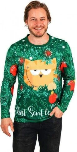 P'TIT Clown Re22784, T-shirt De Noël - Chat Sent Le Sapin Taille S/M -Xmas Deco Shop nouveau projet 50 1