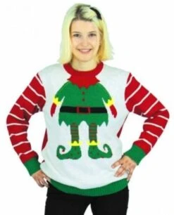 Party Pro 865700, Pull Moche De Noël (lutin) Adulte
