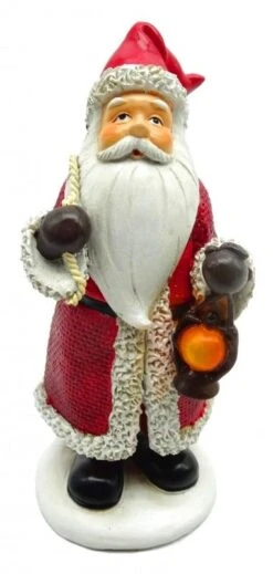 Déco Père Noël Rouge En Résine 13,5cm