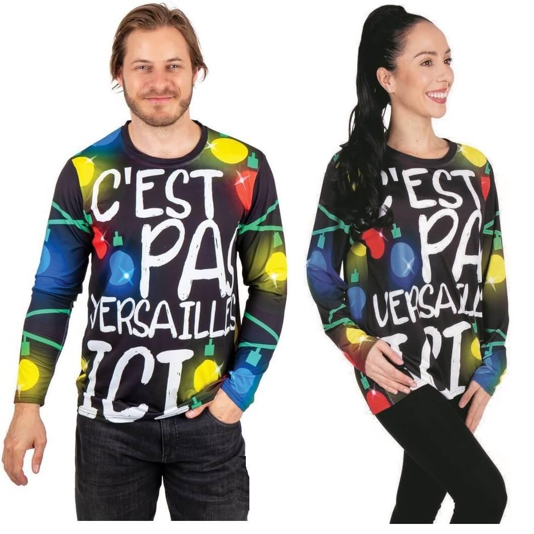 Devant -Xmas Deco Shop 22787 t shirt noel mixte adulte homme femme versailles